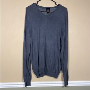 Jos. A. Bank Men’s Silk Knit Blue V-Neck Sweater